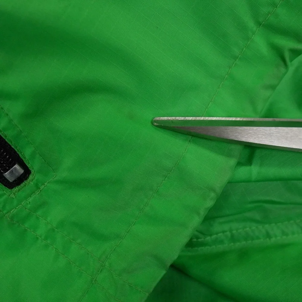 Helly Hansen Anorak Windbreaker Jacket Men L Neon Green Hooded Half‎ Zip Ripstop